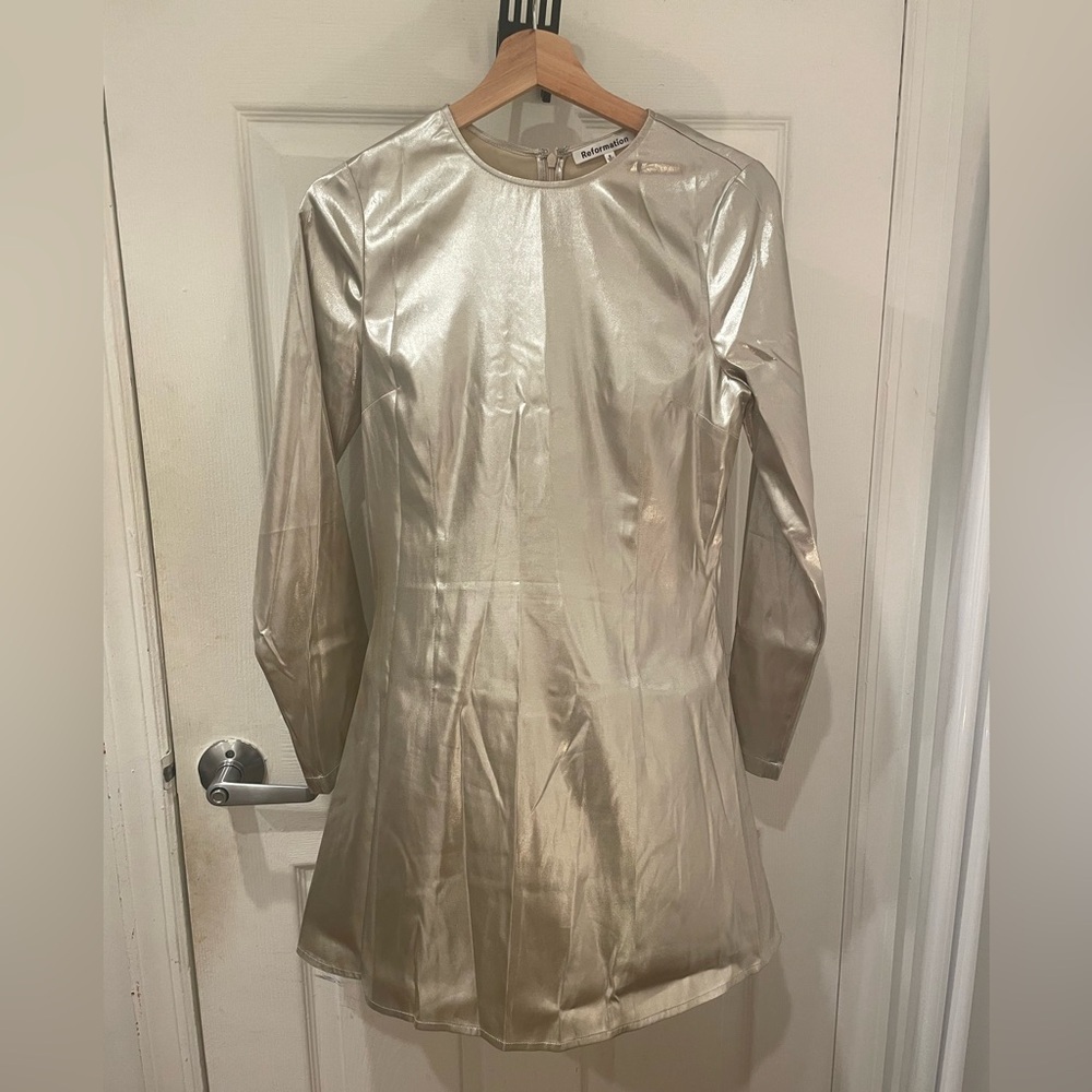 Reformation Shiny Metallic Dress